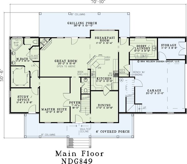 Home Plan - Traditional Floor Plan - Main Floor Plan #17-1179