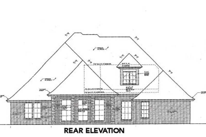 Dream House Plan - Exterior - Rear Elevation for Tudor House Plan #310-659 - 3 bed, 2.5 bath