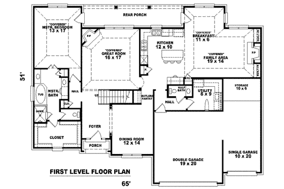 Floor Plan - Main Floor for European House Plan #81-1043 - 3 bed, 2.5 bath