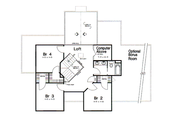 Floor Plan - Upper Floor for Victorian House Plan #312-617 - 4 bed, 2.5 bath
