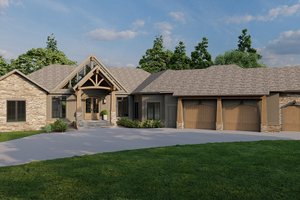 Exterior - Front Elevation 3 for Craftsman House Plan #923-43 - 4 bed, 4.5 bath