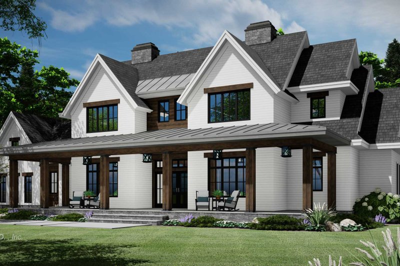 House Blueprint - Exterior - Front Elevation 5 for Farmhouse House Plan #51-1451 - 5 bed, 3.5 bath