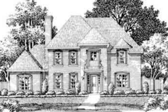 Exterior - Front Elevation for European House Plan #141-110 - 4 bed, 4.5 bath