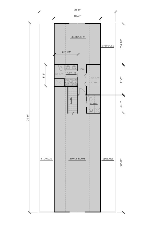 Traditional Floor Plan - Upper Floor Plan #123-123