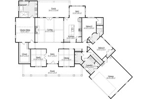 Floor Plan - Main Floor for Farmhouse House Plan #1071-4 - 3 bed, 2.5 bath