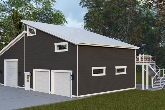 Exterior - Front Elevation 3 for Modern House Plan #1060-399, 1.5 bath
