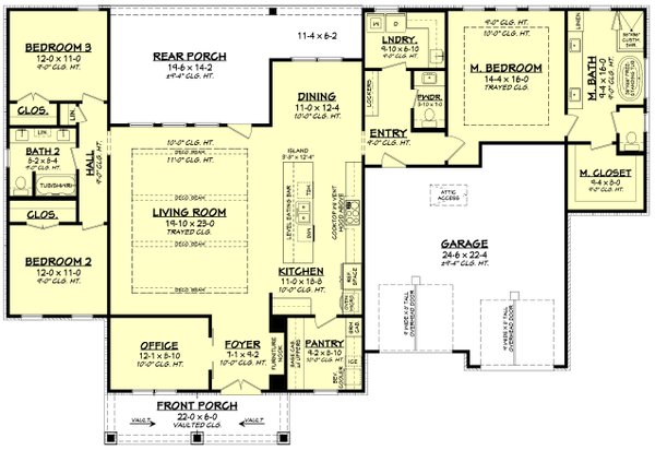 House Blueprint - Farmhouse Floor Plan - Main Floor Plan #430-368