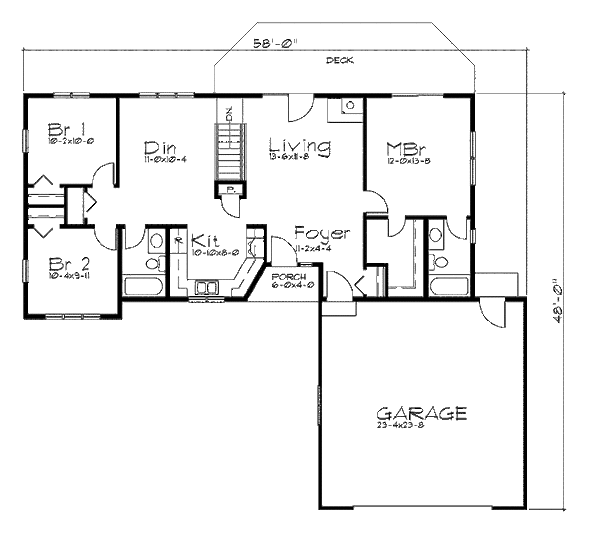 Ranch Floor Plan - Main Floor Plan #57-281