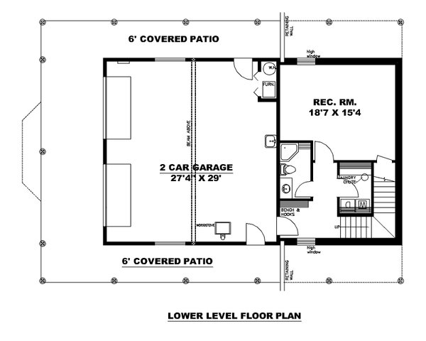 Dream House Plan - Craftsman Floor Plan - Lower Floor Plan #117-1021