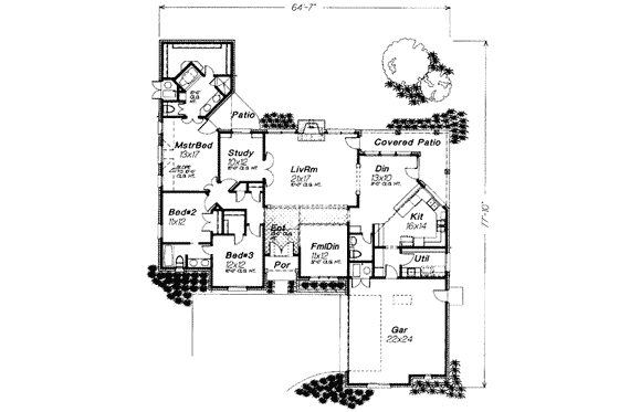 Floor Plan - Main Floor for European House Plan #310-245 - 3 bed, 2.5 bath