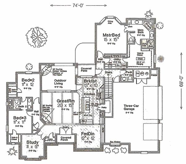 House Design - European Floor Plan - Main Floor Plan #310-968