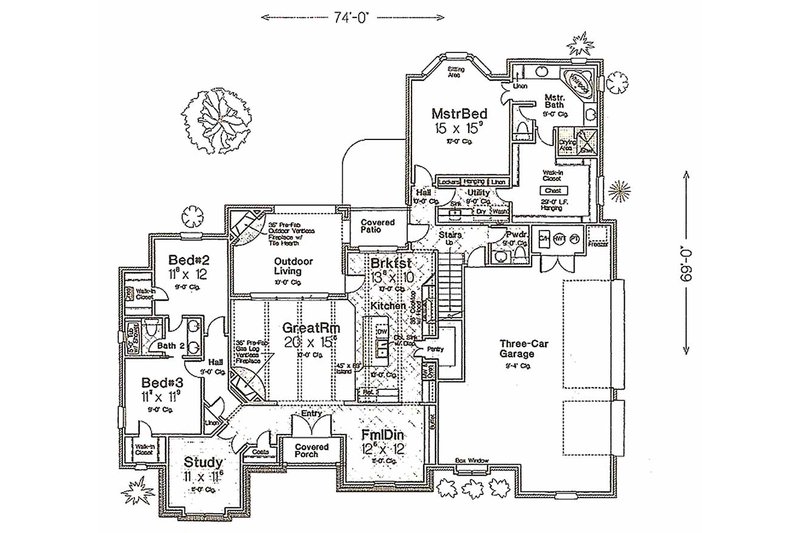 Architectural House Design - Floor Plan - Main Floor for European House Plan #310-968 - 3 bed, 2.5 bath