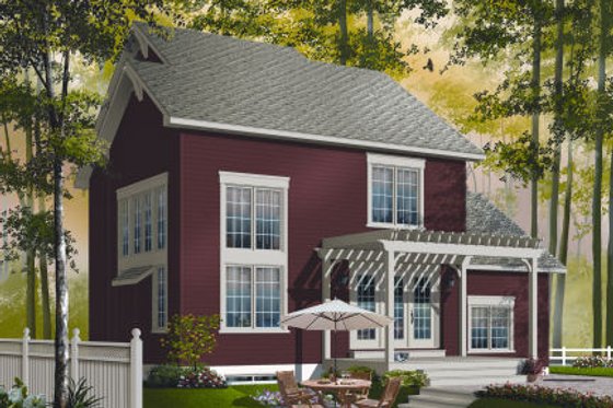 Exterior - Rear Elevation for Country House Plan #23-2265 - 3 bed, 2 bath