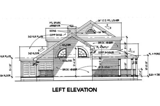 Exterior - Other Elevation for Southern House Plan #120-138 - 3 bed, 3 bath