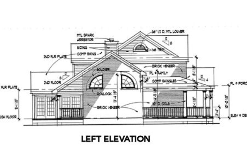 Home Plan - Exterior - Other Elevation for Southern House Plan #120-138 - 3 bed, 3 bath