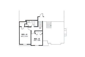 Floor Plan - Upper Floor for Traditional House Plan #67-631 - 3 bed, 2 bath
