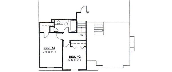 Traditional Floor Plan - Upper Floor Plan #67-631