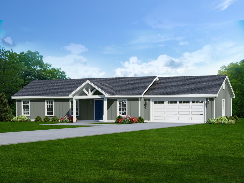 Ranch Style House Plan - 3 Beds 2 Baths 1200 Sq/Ft Plan #932-569 ...