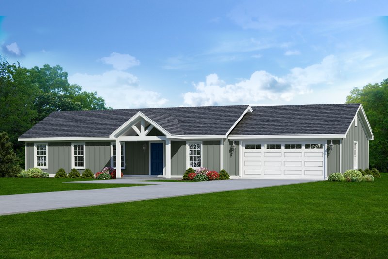 Architectural House Design - Ranch Exterior - Front Elevation Plan #932-569