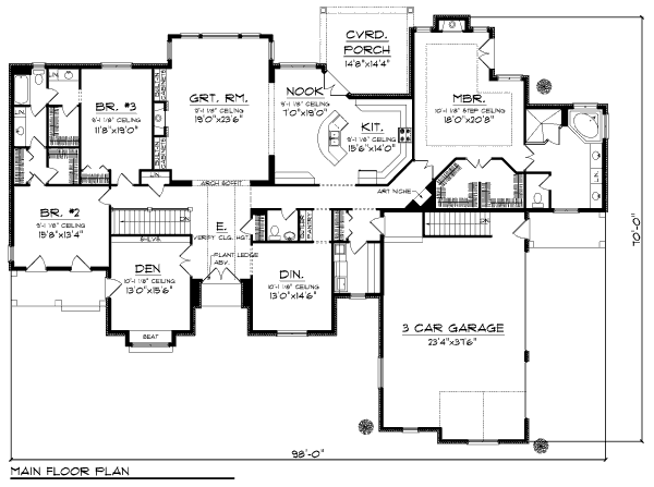 House Design - European Floor Plan - Main Floor Plan #70-1001
