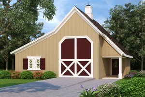 Exterior - Front Elevation 3 for Barndominium House Plan #45-625 - 3 bed, 2.5 bath