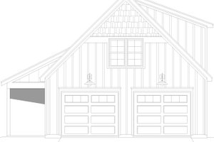 Exterior - Front Elevation 3 for Farmhouse House Plan #932-1117 - 1 bed, 1 bath