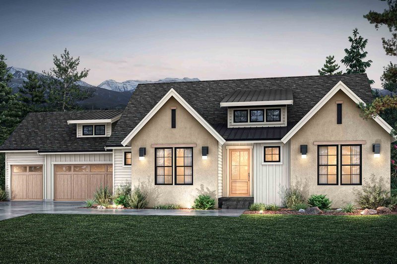 European Style House Plan - 3 Beds 2.5 Baths 1819 Sq/Ft Plan #1070-258 Exterior