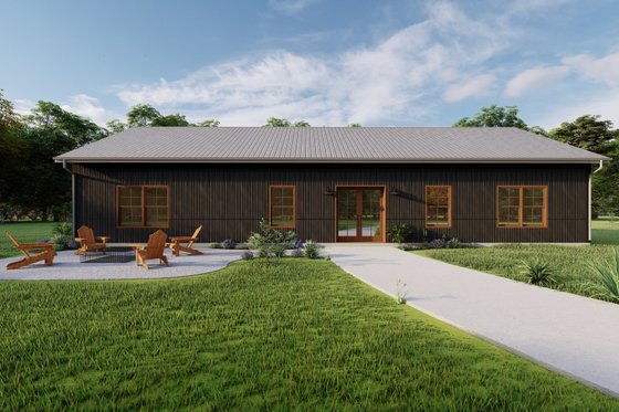 Exterior - Rear Elevation for Farmhouse House Plan #1092-15 - 3 bed, 2 bath
