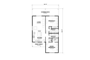 Floor Plan - Main Floor for Farmhouse House Plan #1117-42 - 2 bed, 2 bath