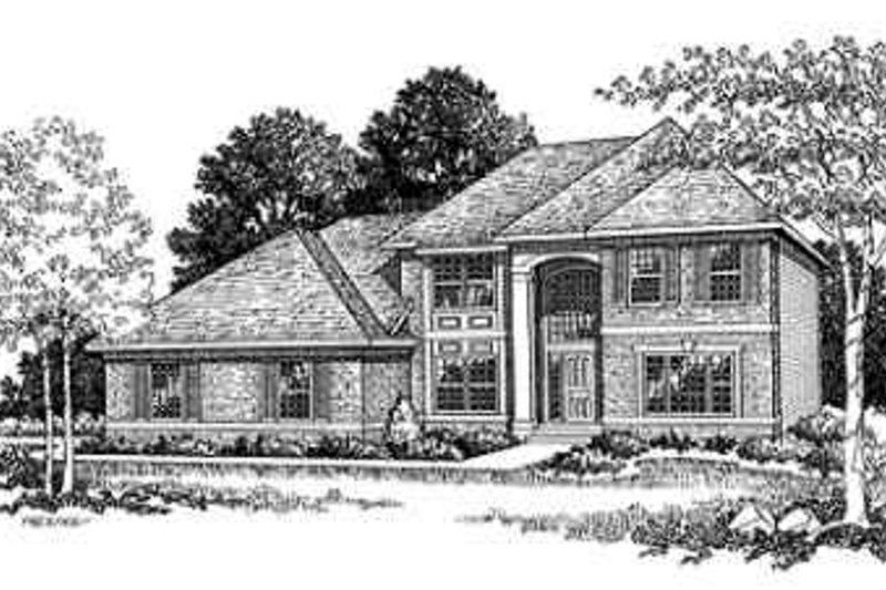 Exterior - Front Elevation 2 for Traditional House Plan #70-346 - 3 bed, 2.5 bath