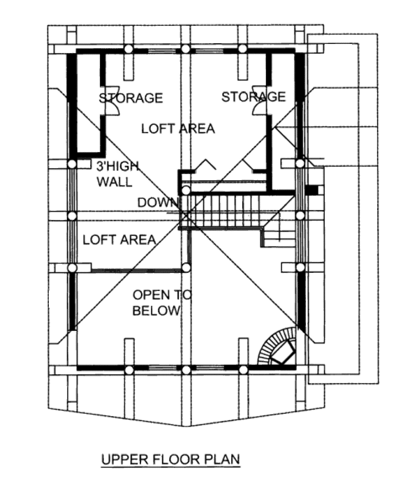 House Blueprint - Log Floor Plan - Upper Floor Plan #117-604