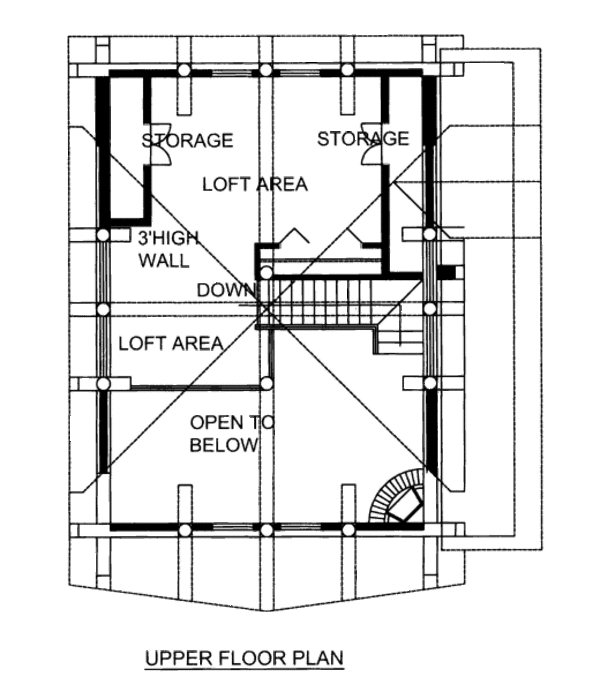 Log Floor Plan - Upper Floor Plan #117-604