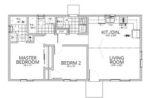 Floor Plan - Main Floor for Craftsman House Plan #112-169 - 2 bed, 2 bath