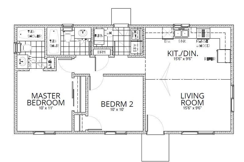 Dream House Plan - Floor Plan - Main Floor for Craftsman House Plan #112-169 - 2 bed, 2 bath
