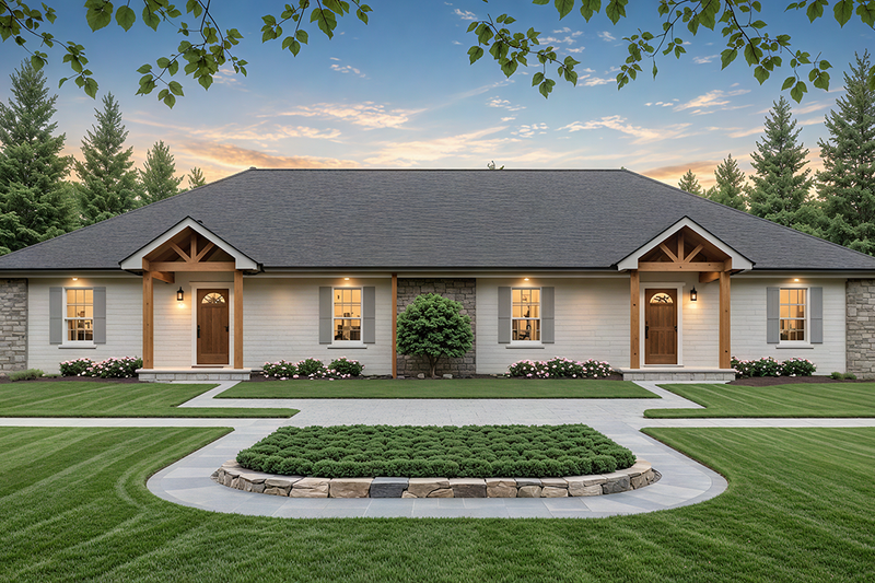 House Blueprint - Country Exterior - Front Elevation Plan #21-516