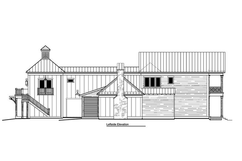House Plan Design - Exterior - Other Elevation 2 for Beach House Plan #1081-44 - 3 bed, 3.5 bath
