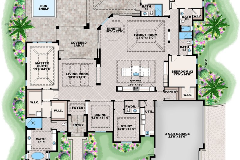 Home Plan - Exterior - Front Elevation 3 for Beach House Plan #1083-3 - 4 bed, 4.5 bath