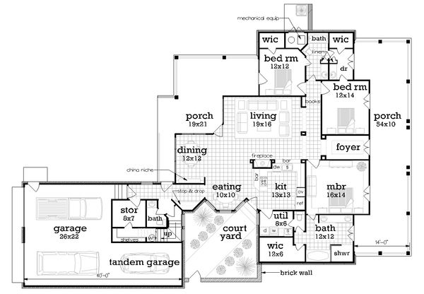 Dream House Plan - Ranch Floor Plan - Main Floor Plan #45-574