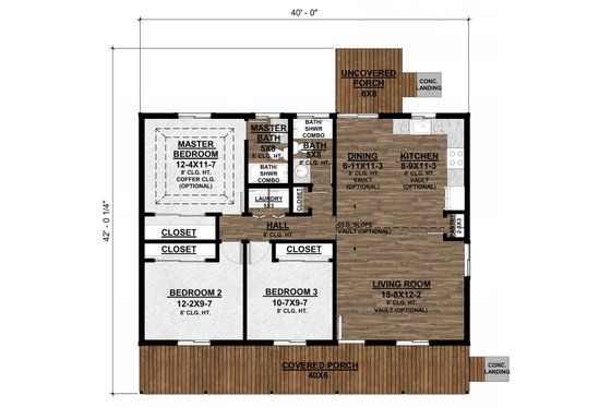 Floor Plan - Main Floor for Country House Plan #1077-1 - 3 bed, 2 bath