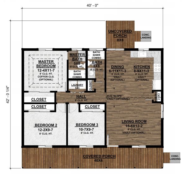 House Design - Country Floor Plan - Main Floor Plan #1077-1