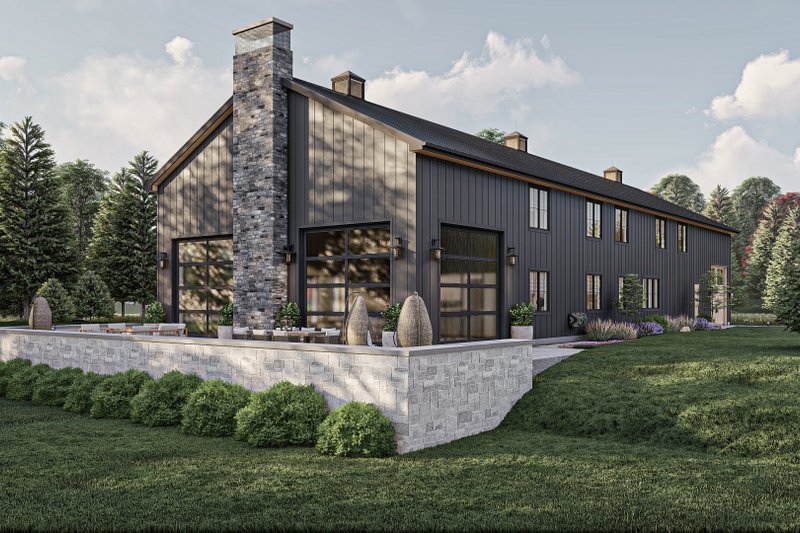 Home Plan - Exterior - Rear Elevation for Barndominium House Plan #455-569 - 6 bed, 4.5 bath
