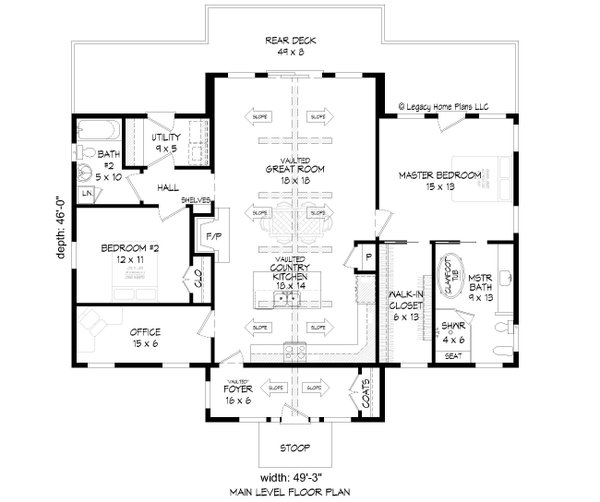 Home Plan - Country Floor Plan - Main Floor Plan #932-786