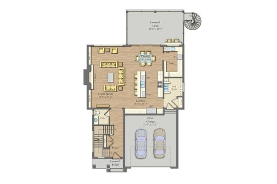 Floor Plan - Main Floor for Farmhouse House Plan #1057-32 - 5 bed, 4.5 bath