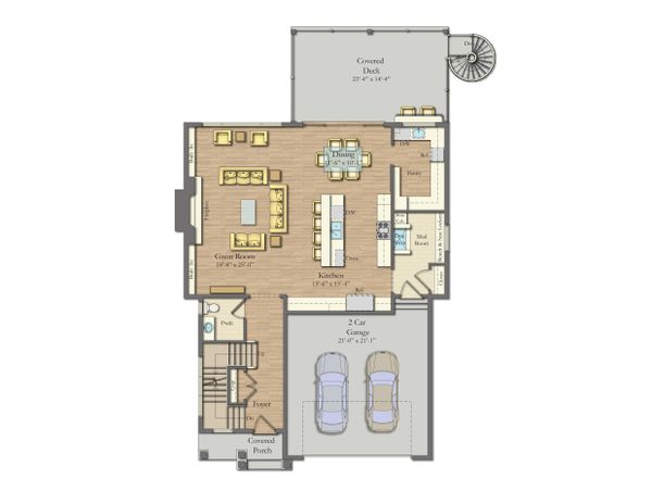 Architectural House Design - Farmhouse Floor Plan - Main Floor Plan #1057-32