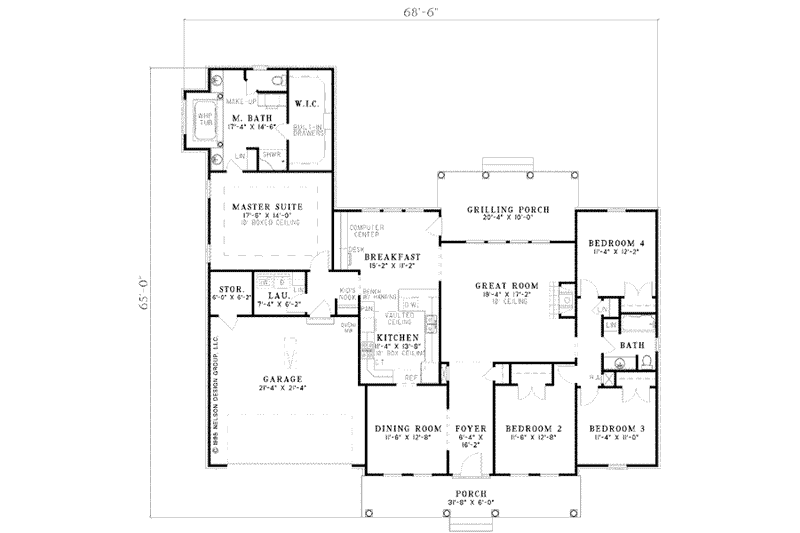 House Plan Design - Floor Plan - Main Floor for Country House Plan #17-446 - 4 bed, 2 bath
