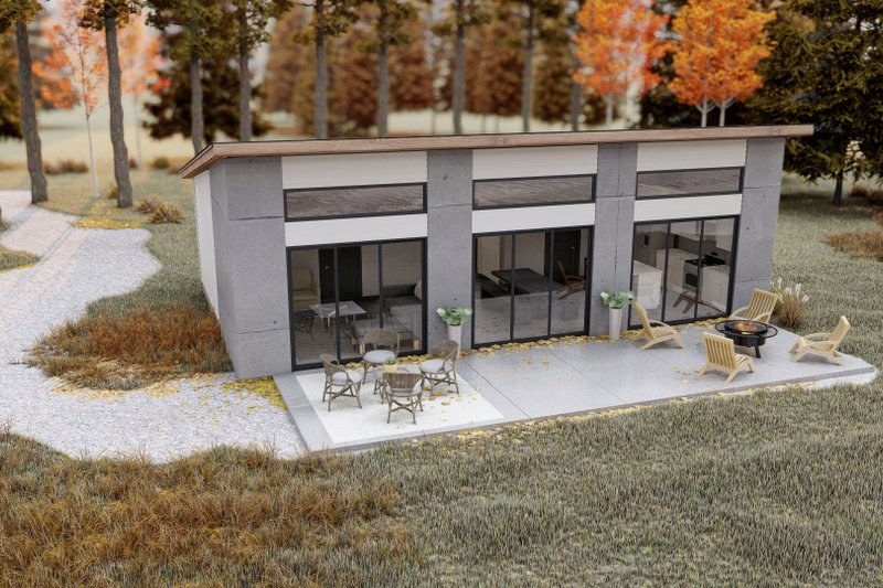 House Blueprint - Exterior - Other Elevation for Modern House Plan #455-319 - 2 bed, 1 bath