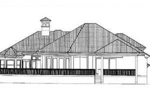 Exterior - Rear Elevation for Mediterranean House Plan #27-213 - 4 bed, 5 bath
