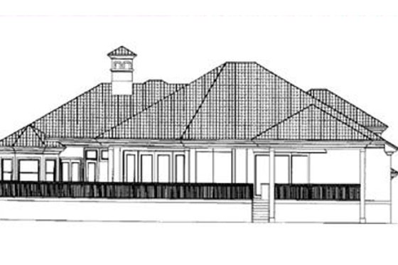 Exterior - Rear Elevation for Mediterranean House Plan #27-213 - 4 bed, 5 bath