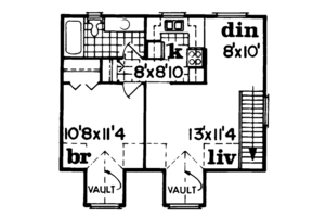 Floor Plan - Upper Floor for Country House Plan #47-511 - 1 bed, 1 bath