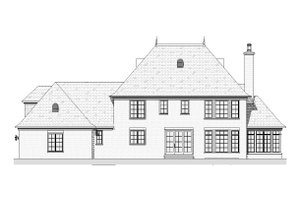 Exterior - Rear Elevation for European House Plan #901-90 - 4 bed, 3.5 bath